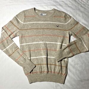 Size small Hollister brown striped crew neck sweater